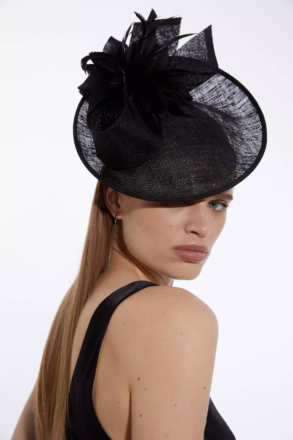 Black store Fascinator with Silk Braid Accent