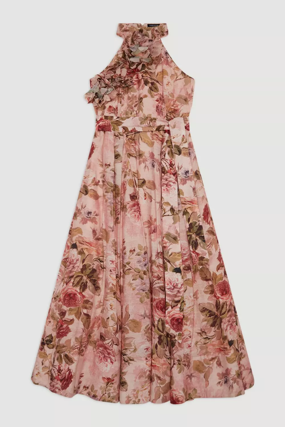 Floral Lydia Millen Rosette Ruffle Woven Maxi Halter Dress alternative image