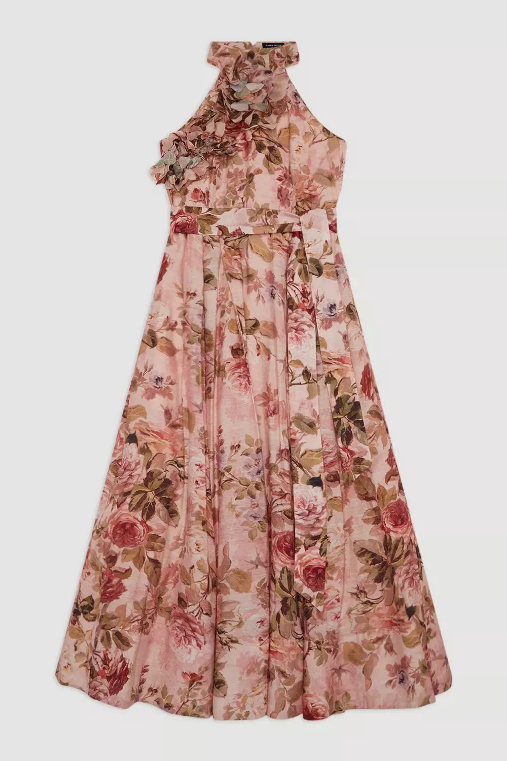 Lydia Millen Petite Rosette Ruffle Woven Midi Halter | Karen