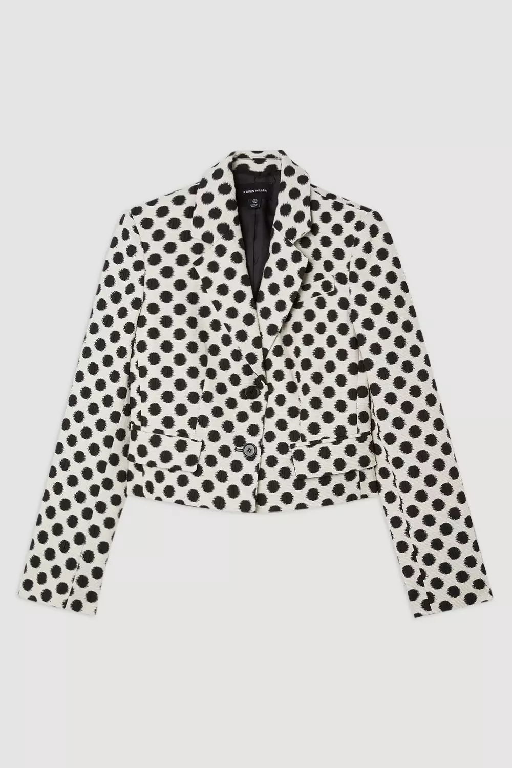 Petite Tailored Jacquard Spot Single Breasted Jacket Karen Millen