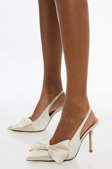 Bow Detail Sling Back Heel cream