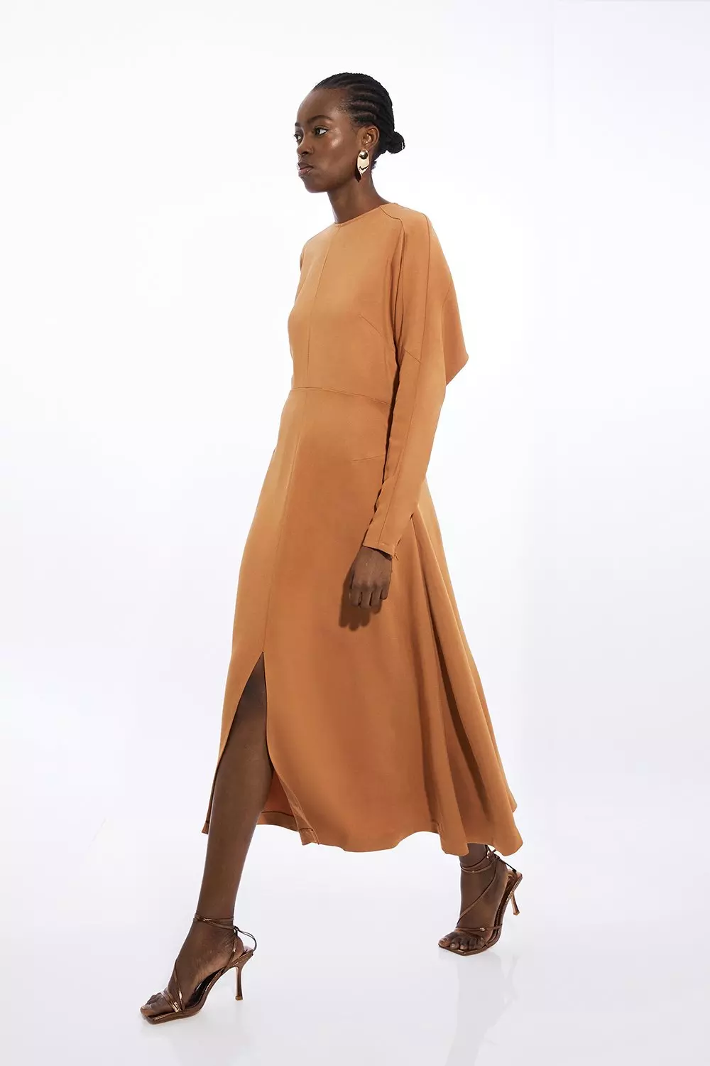 Petite long sleeve midi dress best sale