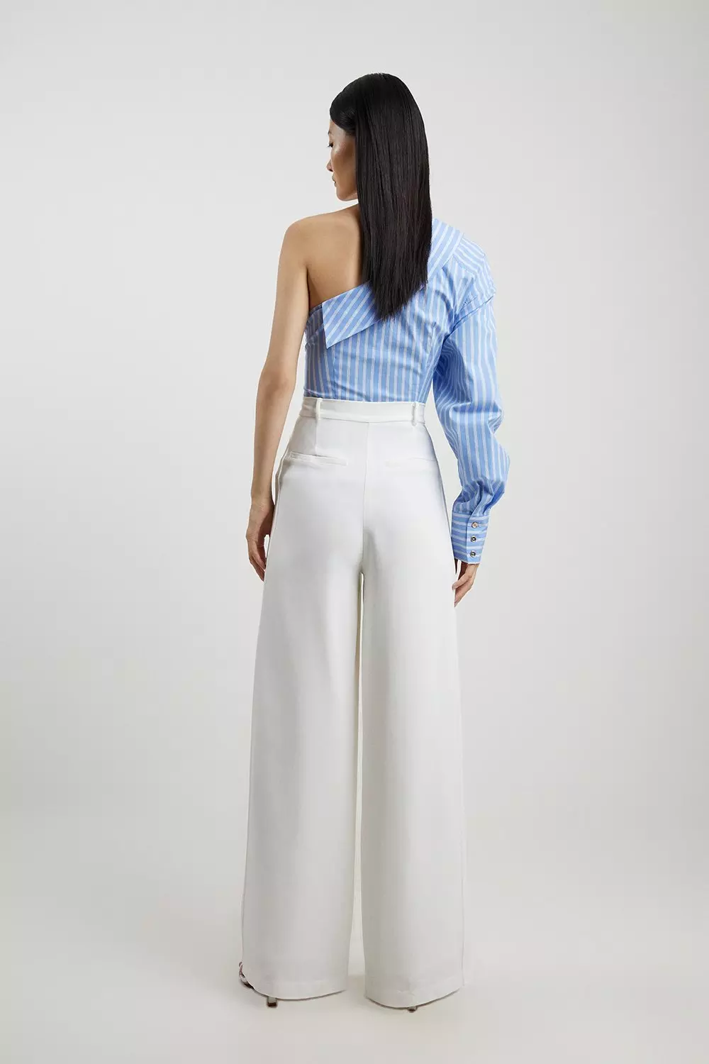 Ivory Petite Premium Woven Viscose Crepe Wide Leg Pants alternative image
