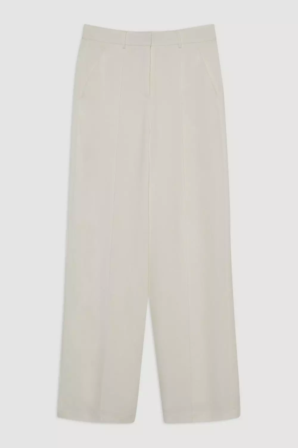 Ivory Petite Premium Woven Viscose Crepe Wide Leg Pants alternative image