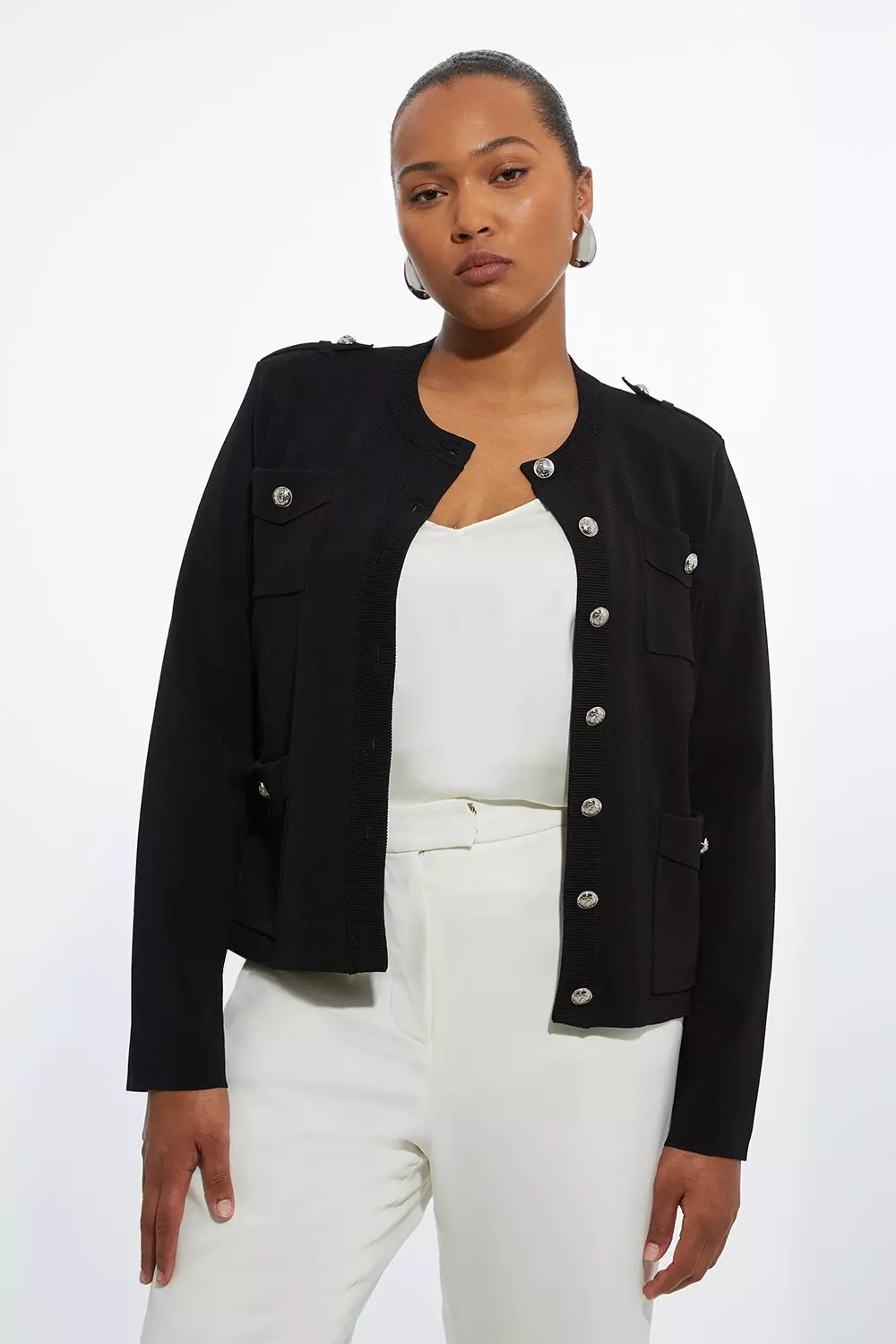 Plus size military style jacket on sale