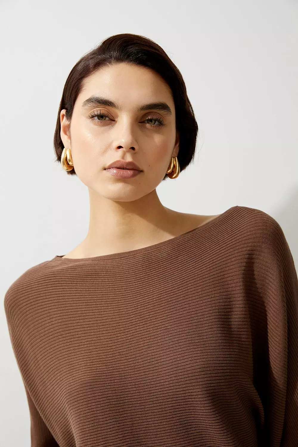 Cotton Blend Slouchy Knit Jumper | Karen Millen