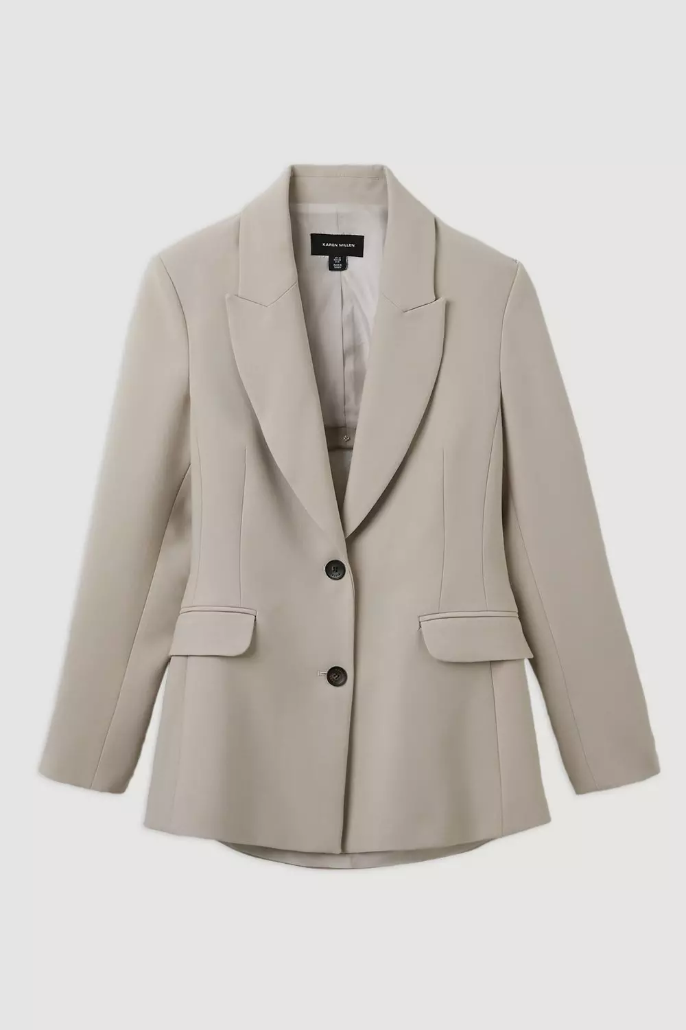 Stone Compact Stretch Cut Out Back Tailored Blazer alternative image
