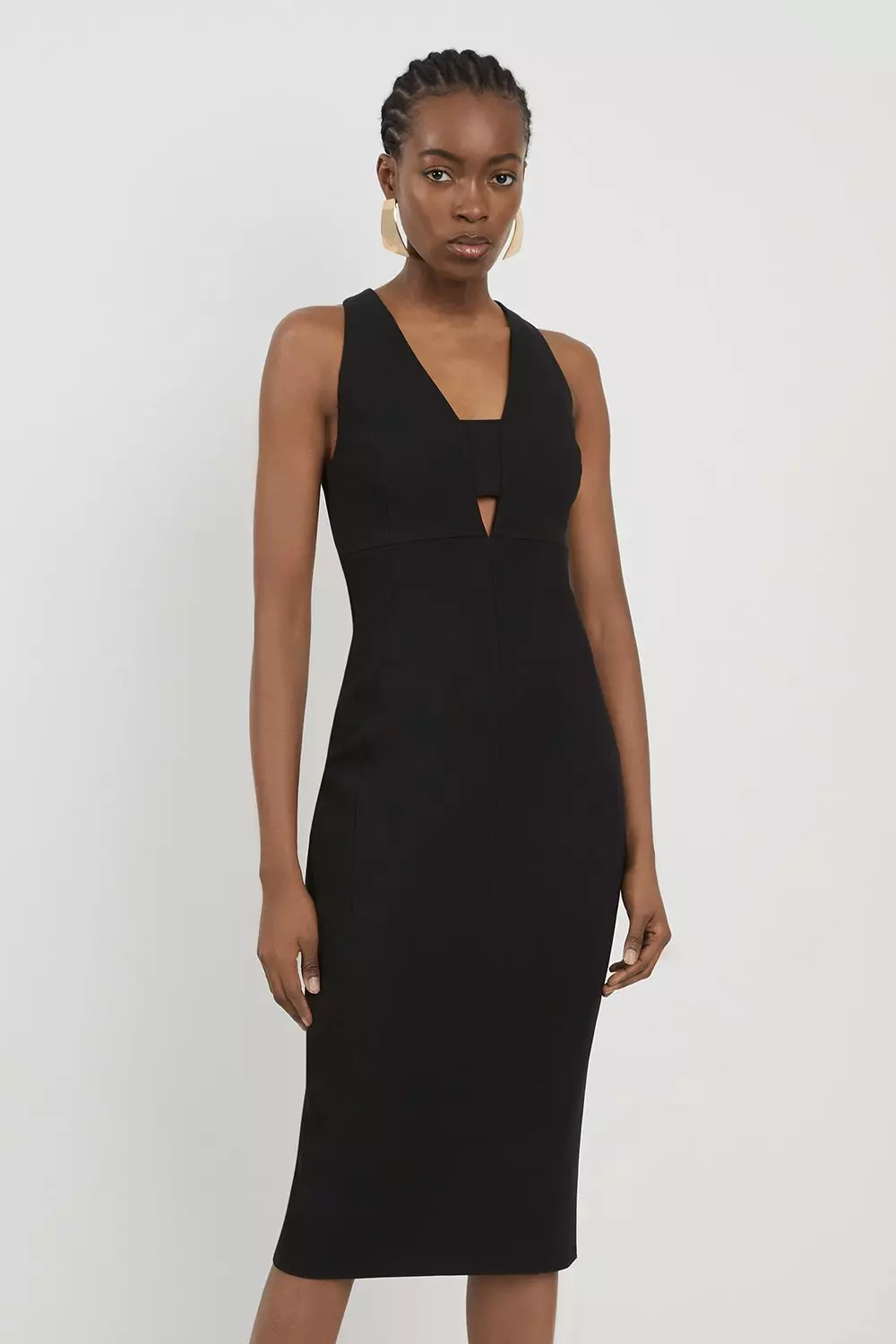 Karen millen black dress with belt hotsell