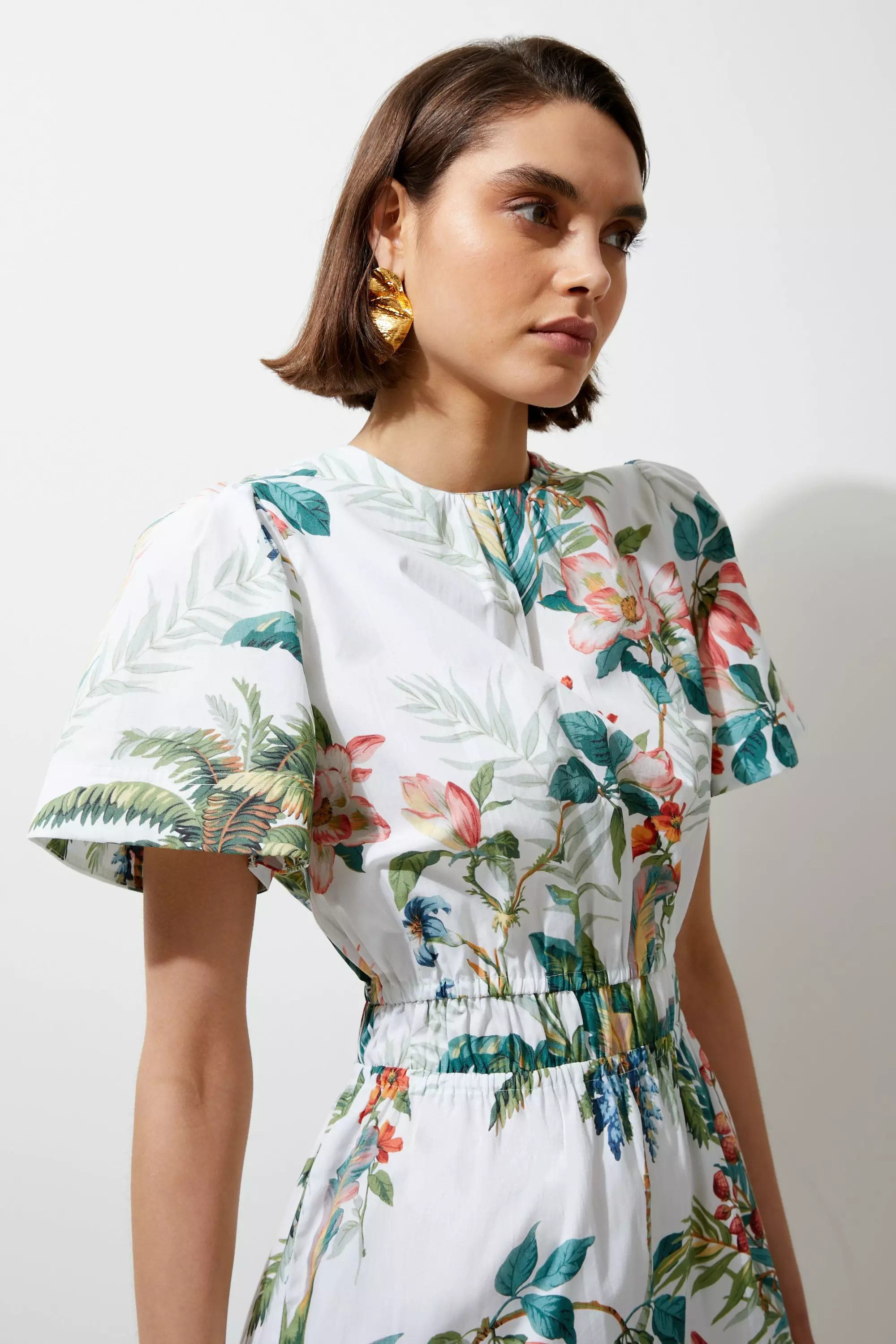 KAREN MILLEN 日本未入荷 ペイズリー フレアスリーブ 長袖 ミニ Karen Millen☆ラダーレース付きボイルフローラルプレイスーツ