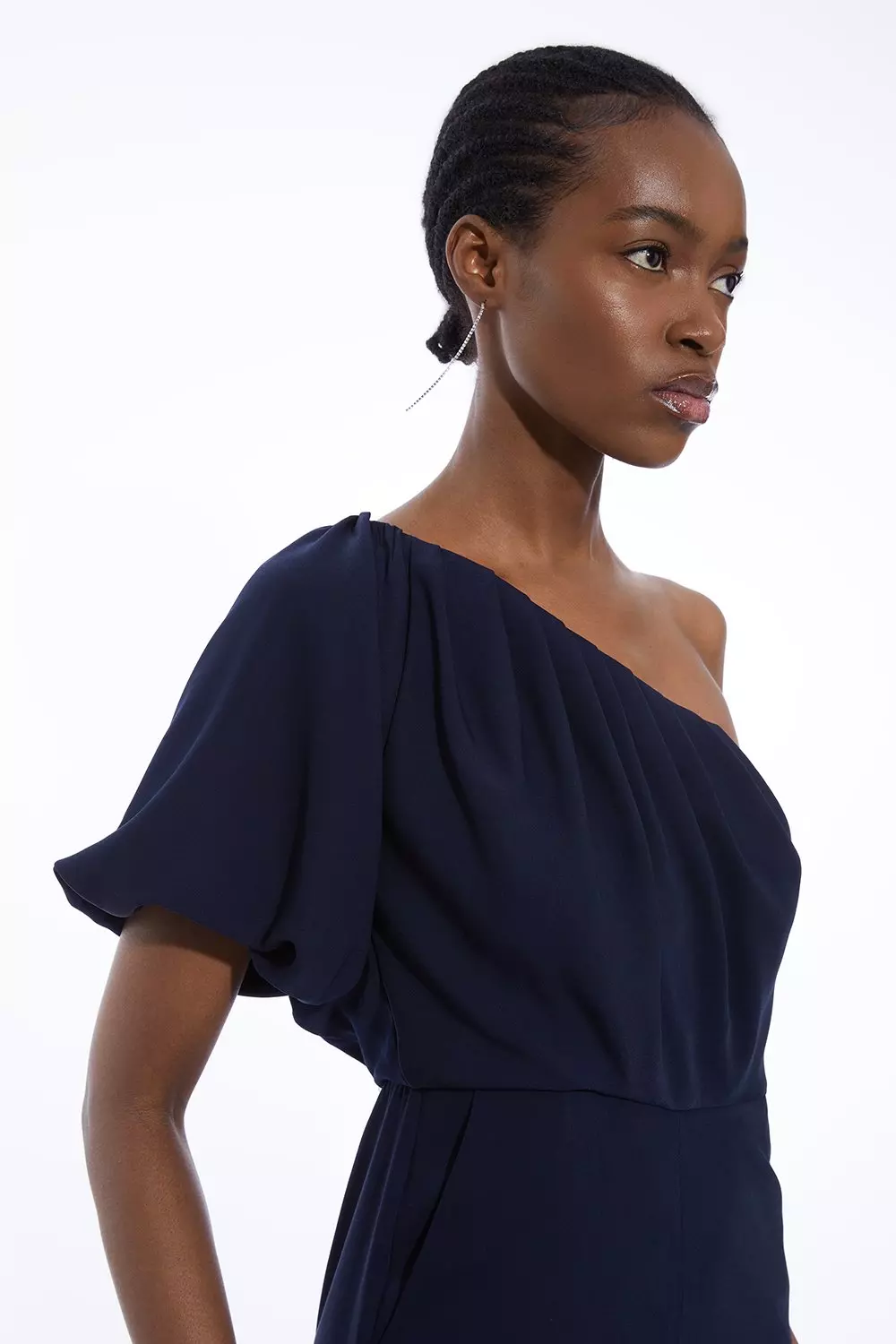 One shoulder blue jumpsuit hotsell