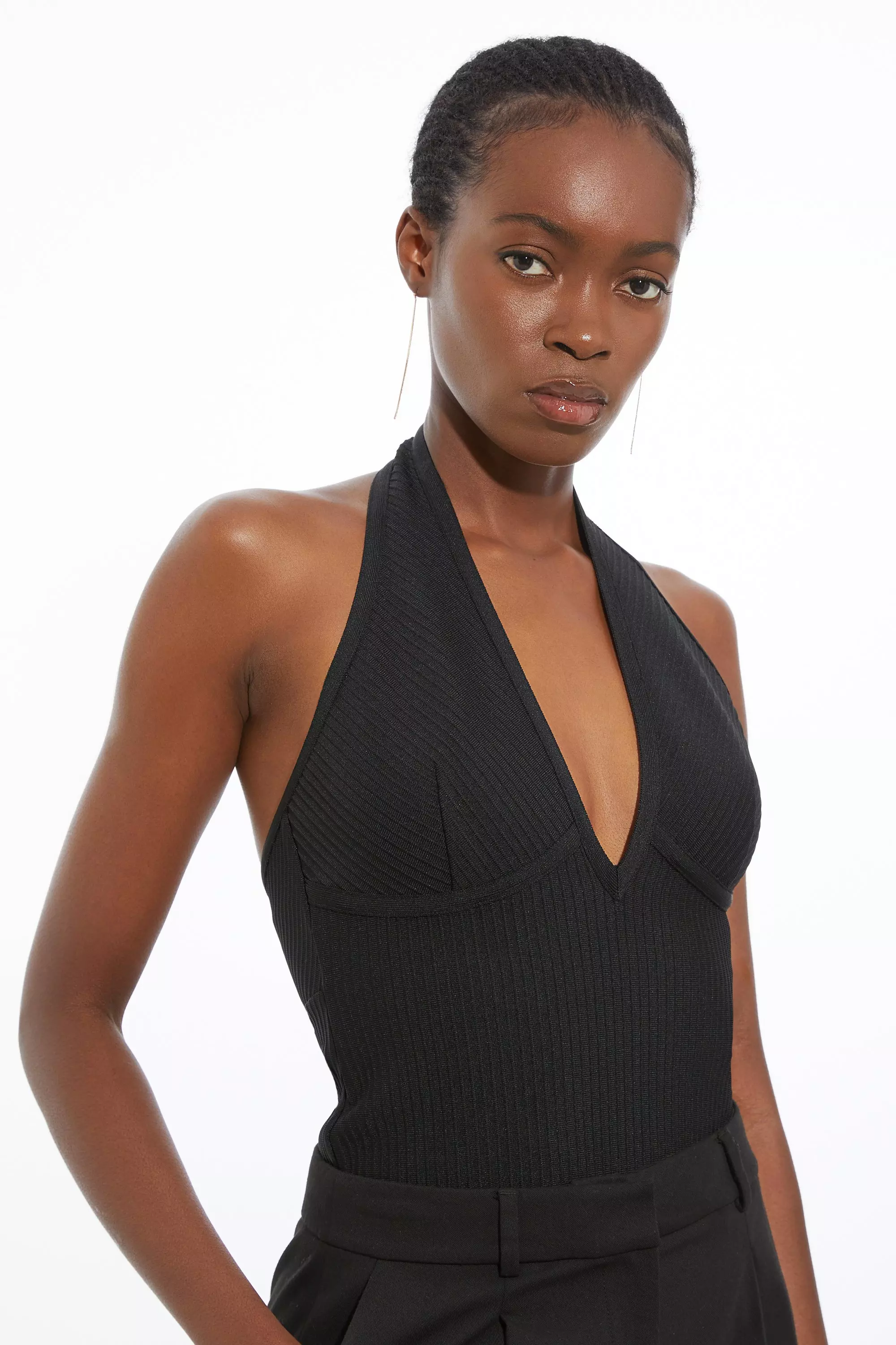 Black bandage fashion bodysuit