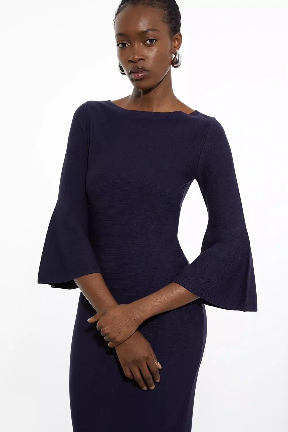 Midi dress with bell sleeves best sale