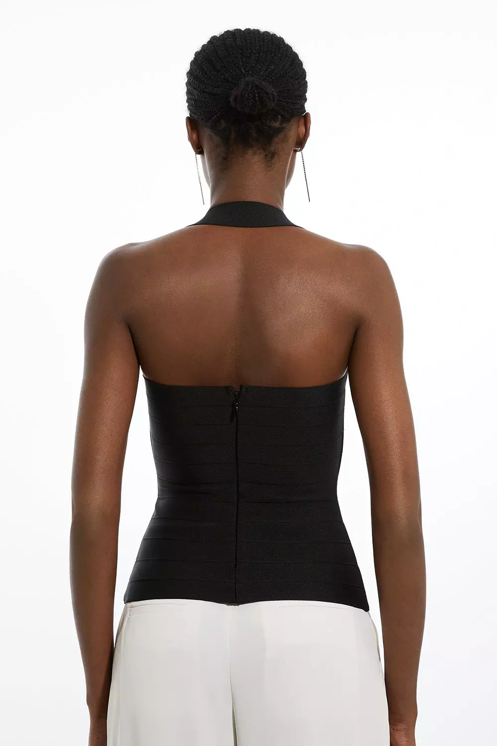 Figure Form Bandage Halter Square Neck Top | Karen Millen