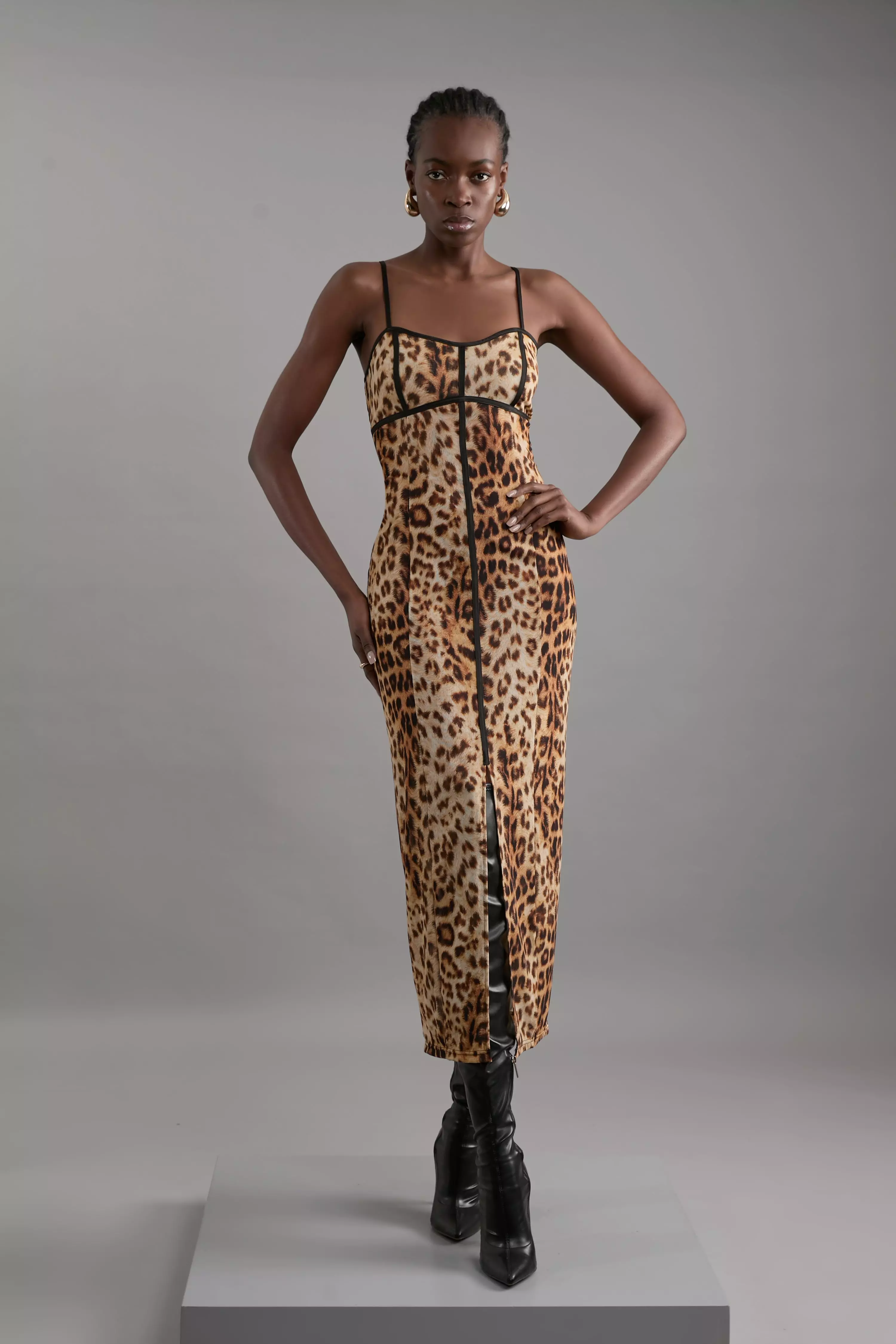 Karen millen red leopard maxi dress hotsell