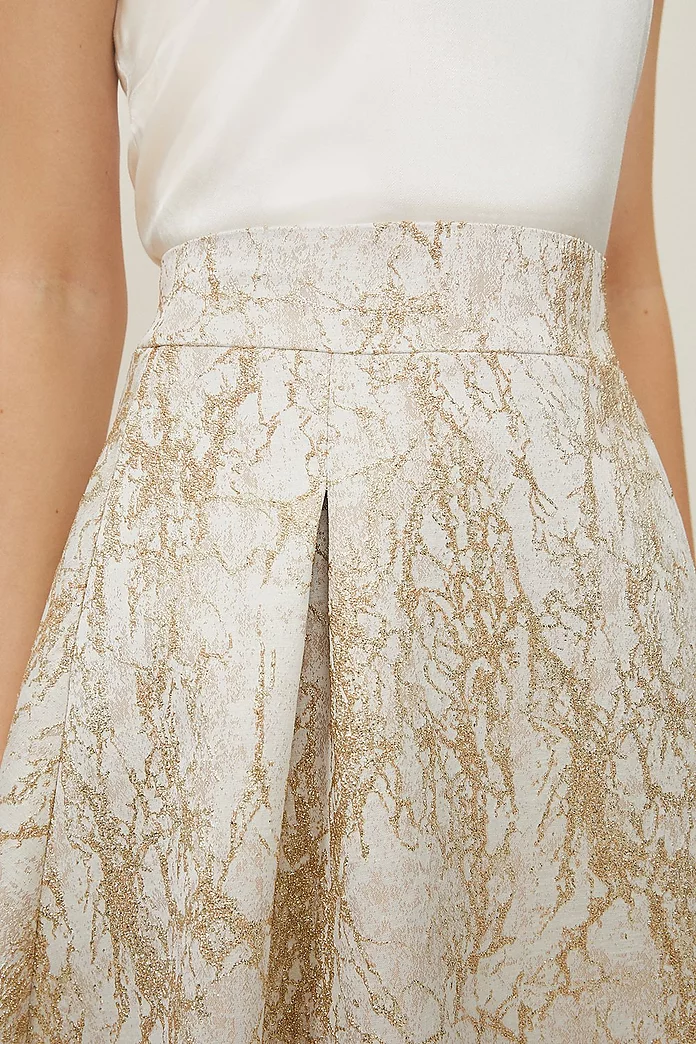Jacquard Tailored Midi Full Skirt | Karen Millen Jacquard Tailored Midi Full Skirt | Karen Millen