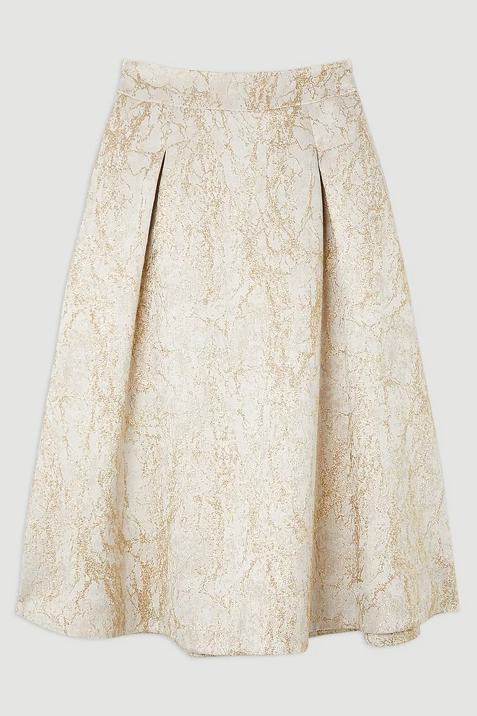 Jacquard Tailored Midi Full Skirt | Karen Millen Jacquard Tailored Midi Full Skirt | Karen Millen