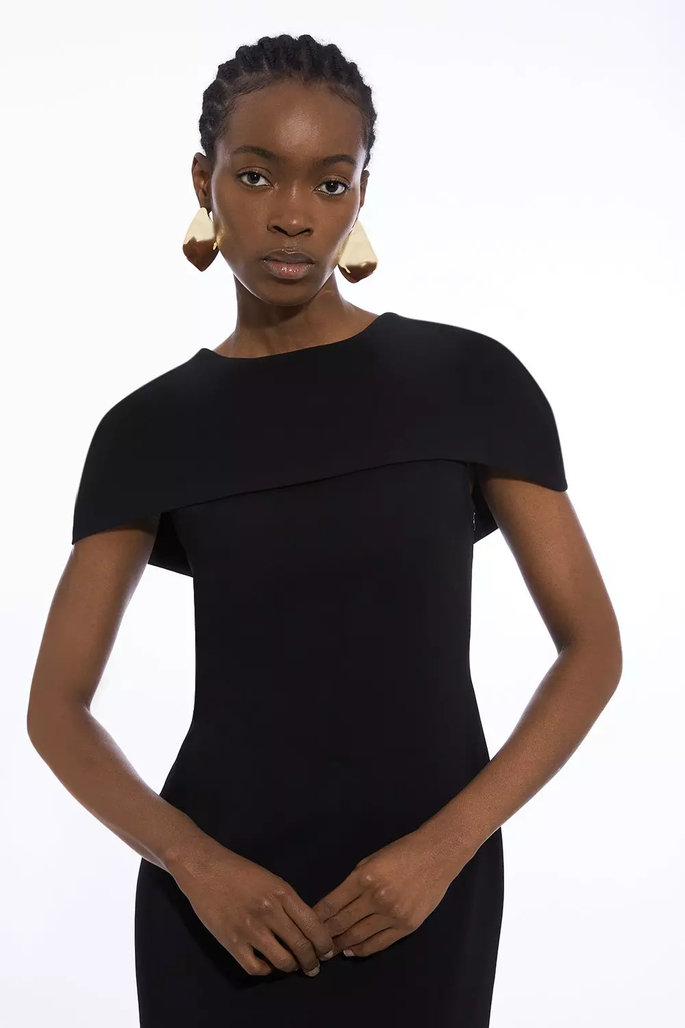 Black tailored midi dress best sale