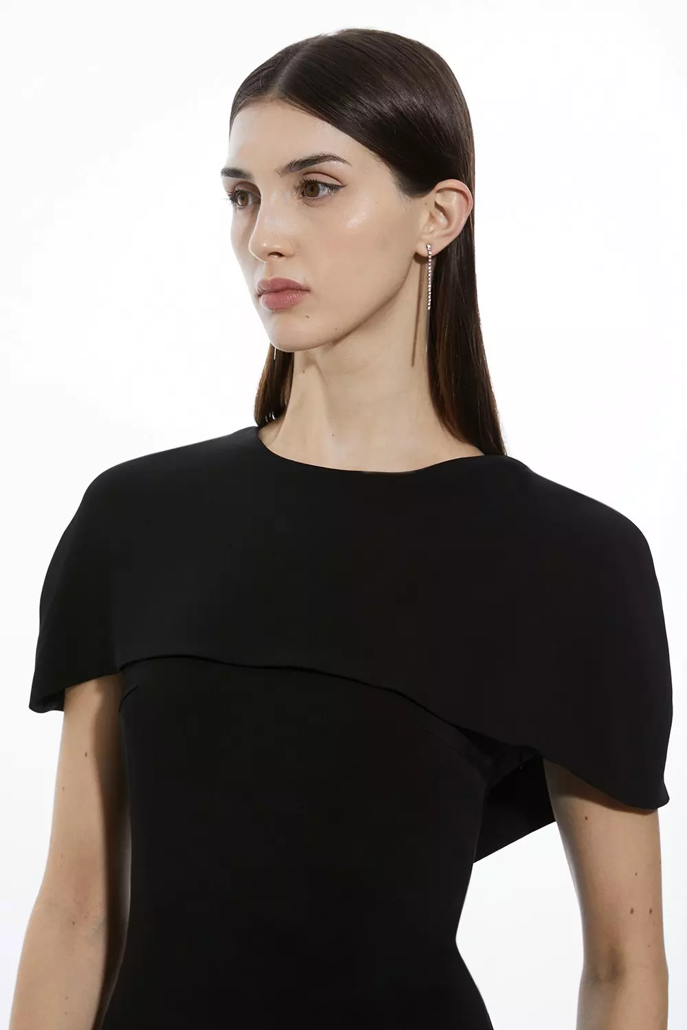 【KAREN MILLEN】プチリブ ネックライン ドレープ ドレス 関税込 Karen Millen】アシンメトリーネック ドレープ ペンシルドレス