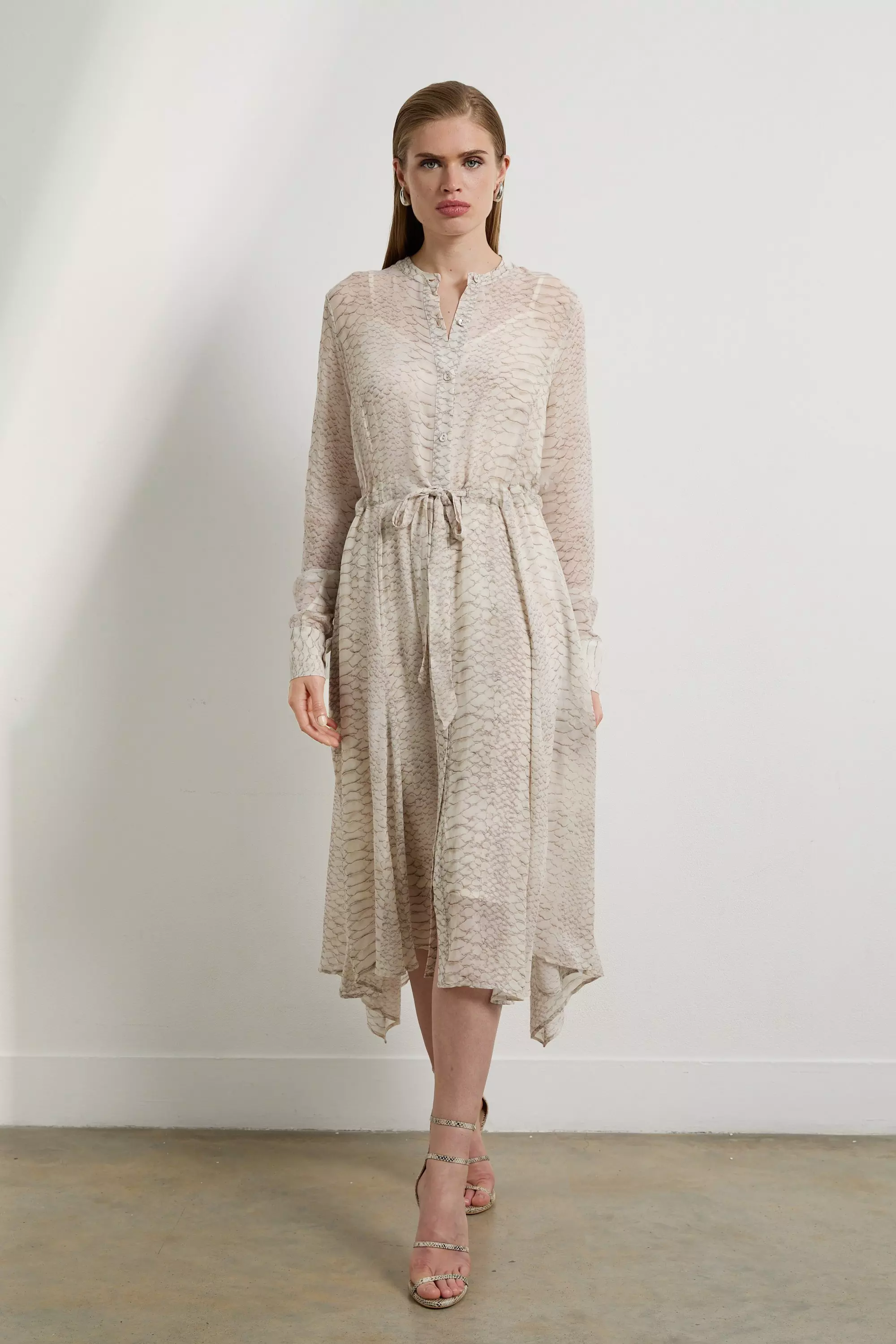 The Founder Petite Animal Print Viscose Georgette Woven Midi Dress Karen Millen