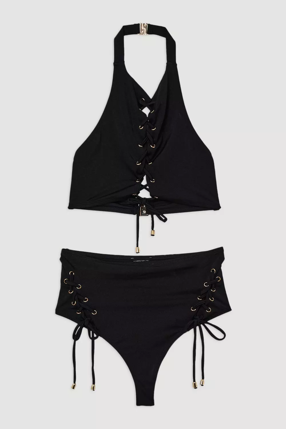 Black Slinky Tie Detail Bikini Top alternative image