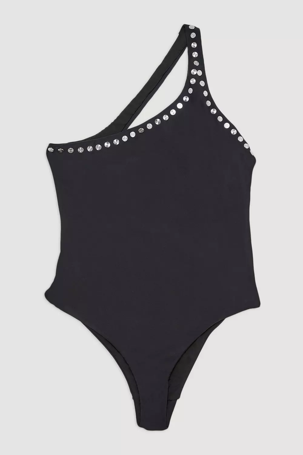 Stud Detail One Shoulder Swimsuit Karen Millen