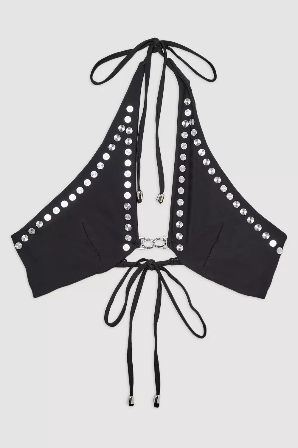 ★Karen Millen スパークルタイストラッピー 魅惑的マキシ★ Stud Detail Cross Front Bikini Top | Karen Millen
