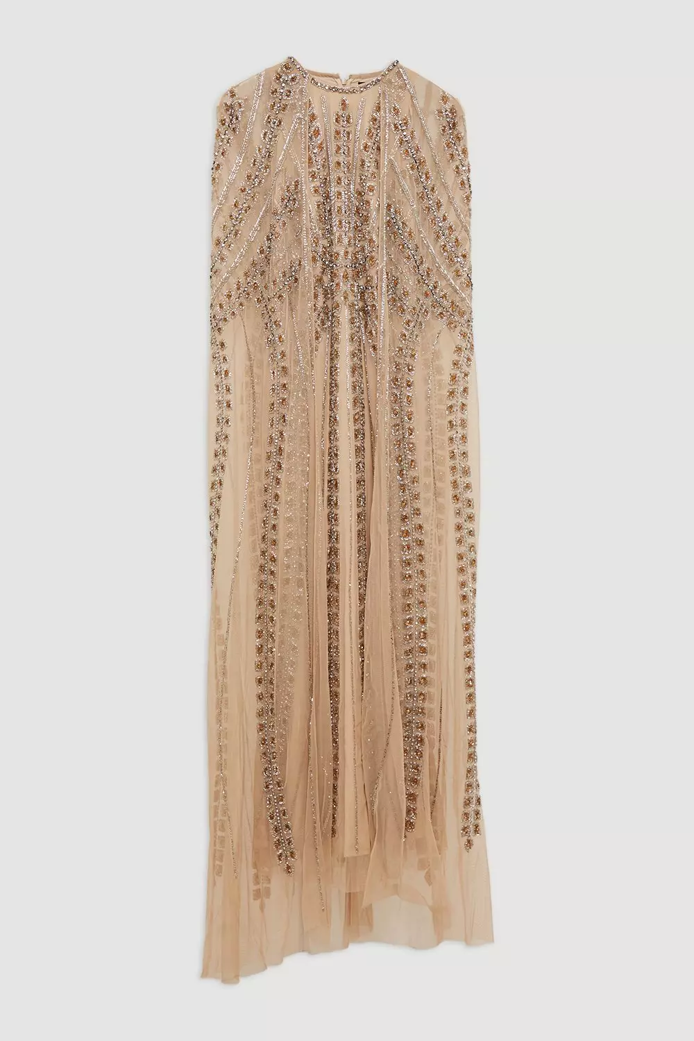 Premium Embellished Cape Maxi Dress | Karen Millen