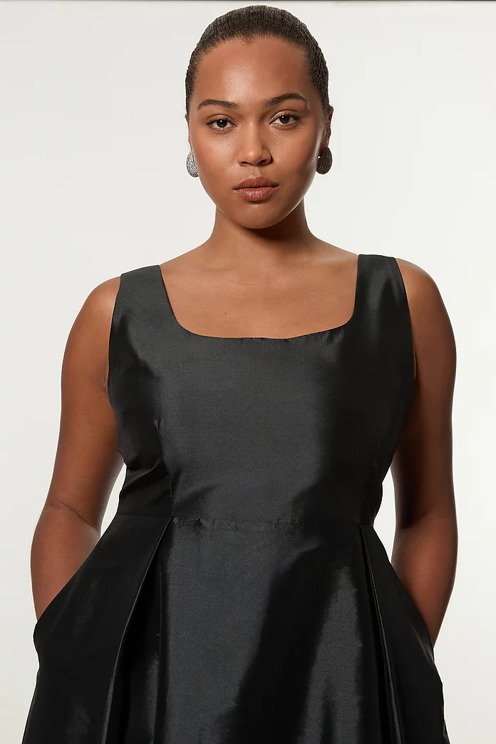 Plus Size Taffeta Full Skirt Tailored Midi Dress | Karen Millen Plus Size Taffeta Full Skirt Tailored Midi Dress | Karen Millen