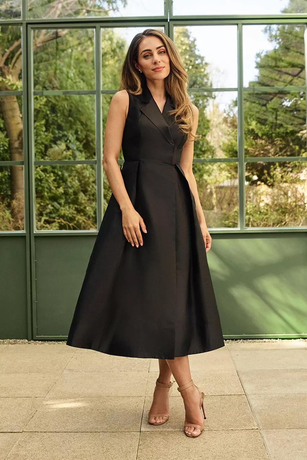 Lydia Millen Taffeta Full Skirt Tailored Wrap Shirt Midaxi Dress Karen Millen