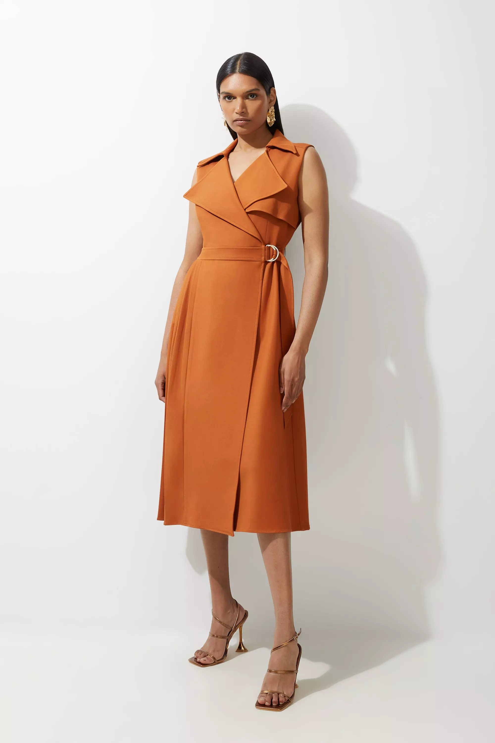 Karen millen pleated shirt dress online