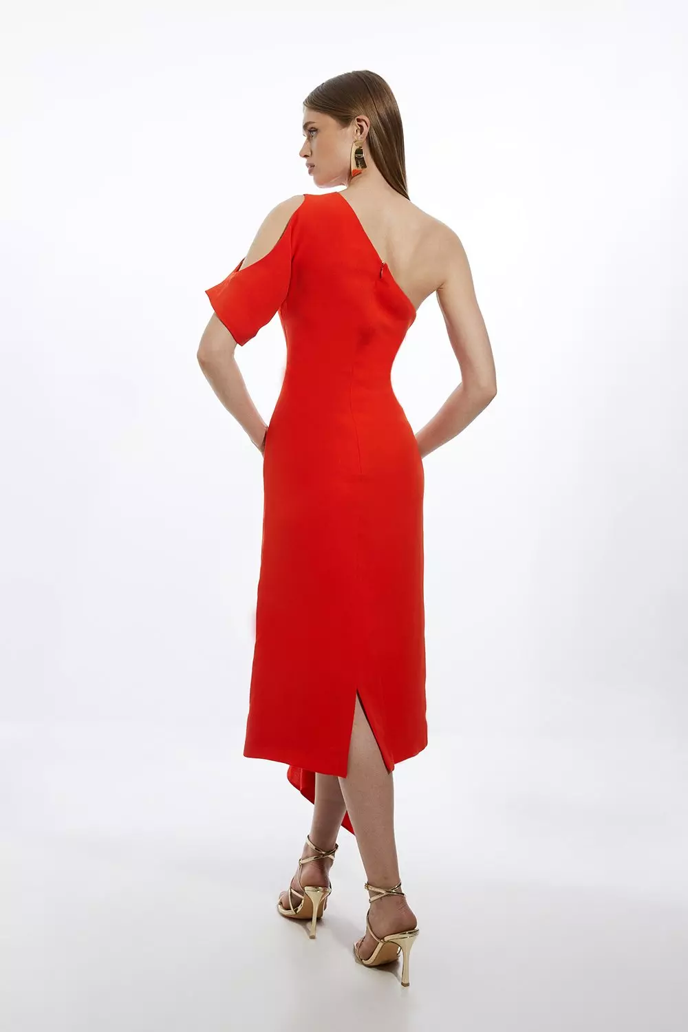 Karen millen red asymmetric dress hotsell