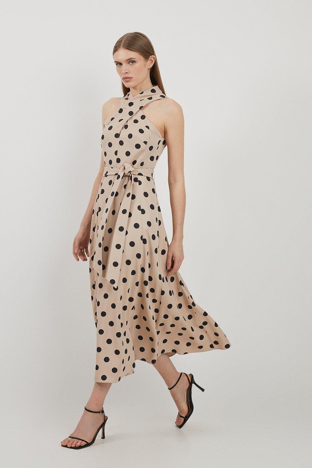 Polka dot midi prairie dress hotsell