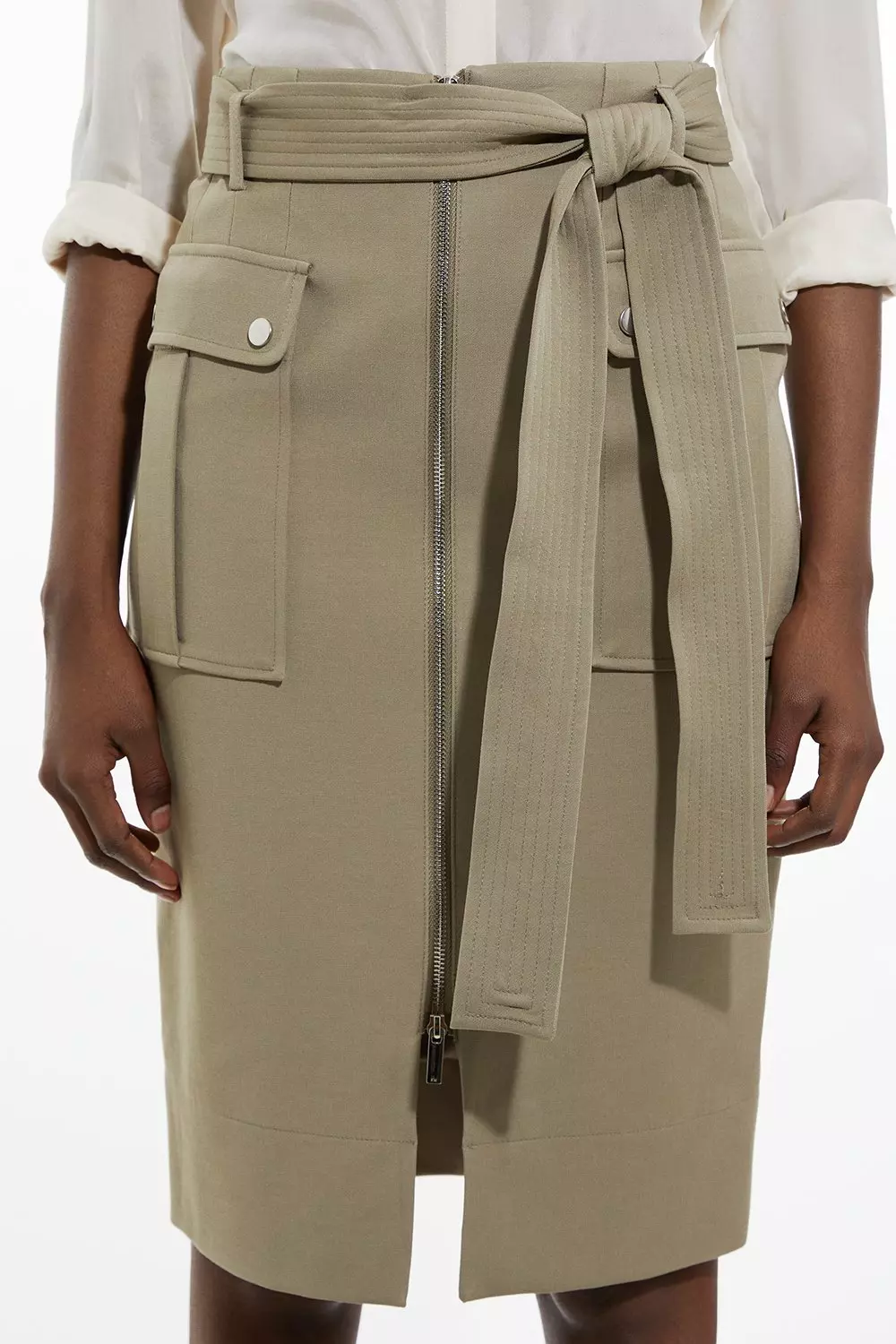 Midi skirt with pockets xl sale