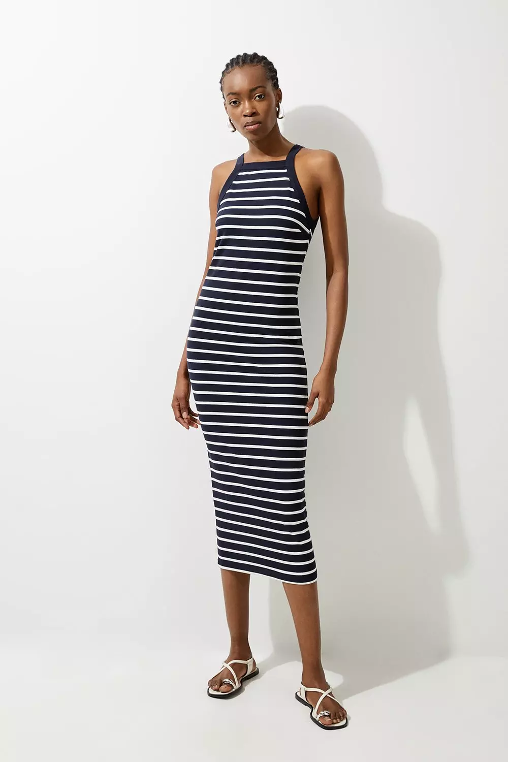 Karen millen striped bodycon dress on sale