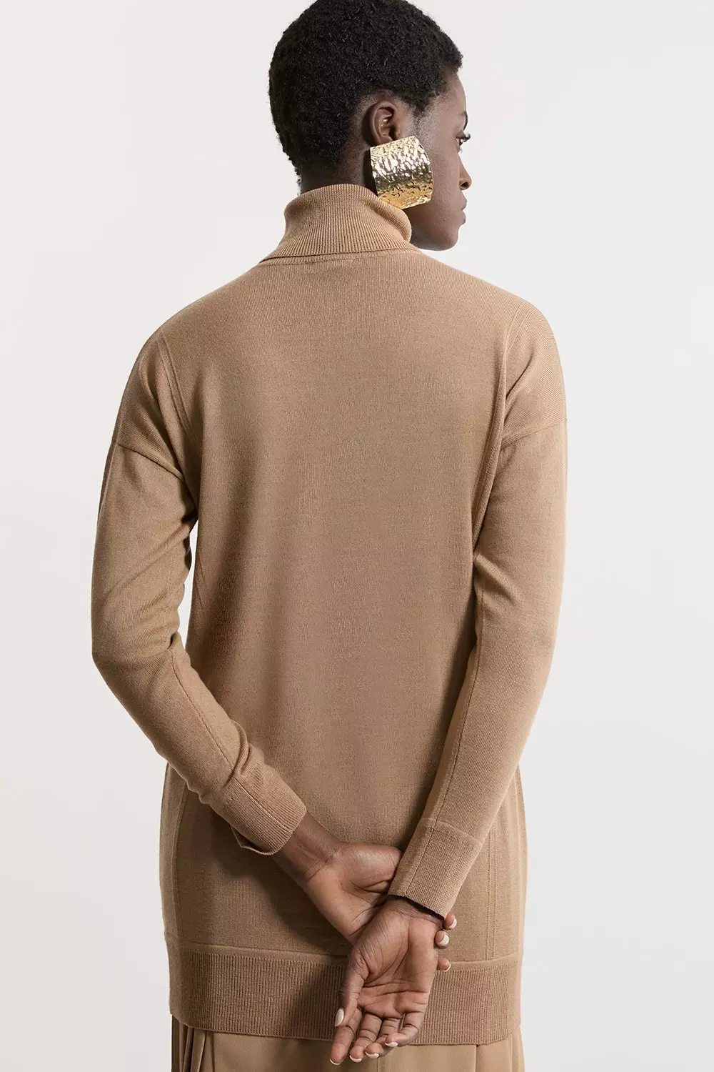 Extra Fine Merino Framed Turtleneck Knit Jumper Karen Millen