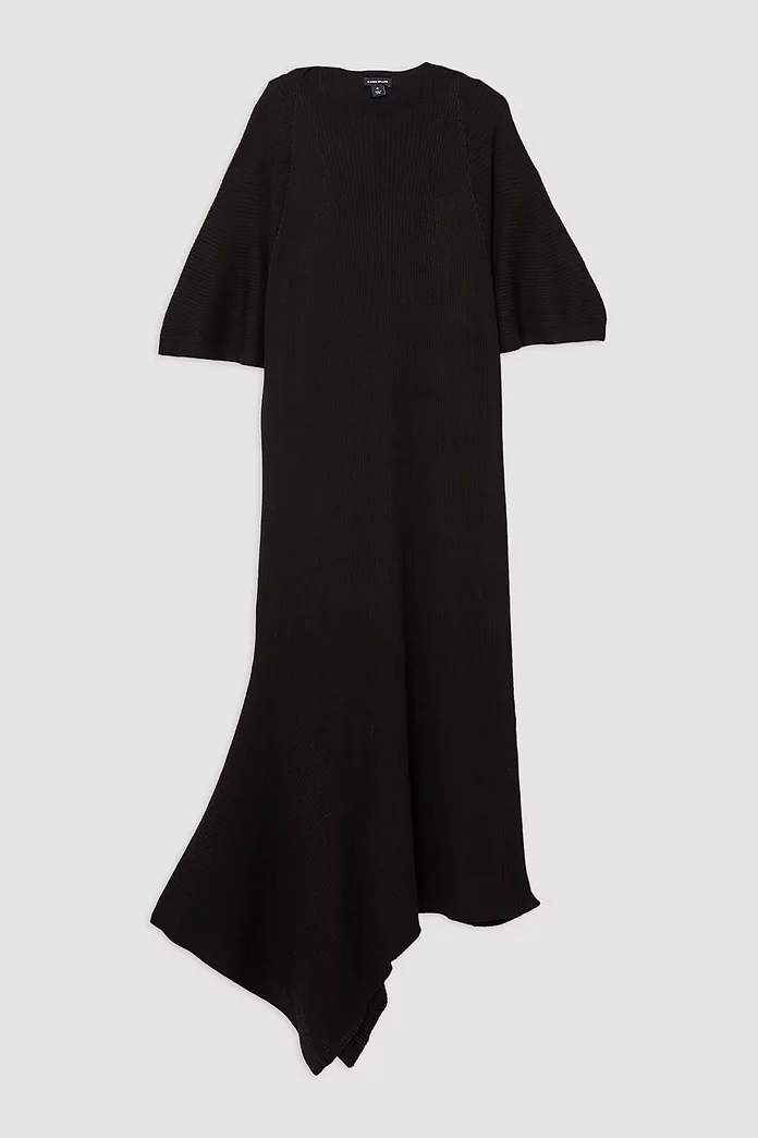 Plus Size Viscose Blend Angel Sleeve Rib Knitted Midaxi Plus Size Viscose Blend Angel Sleeve Rib Knitted Midaxi