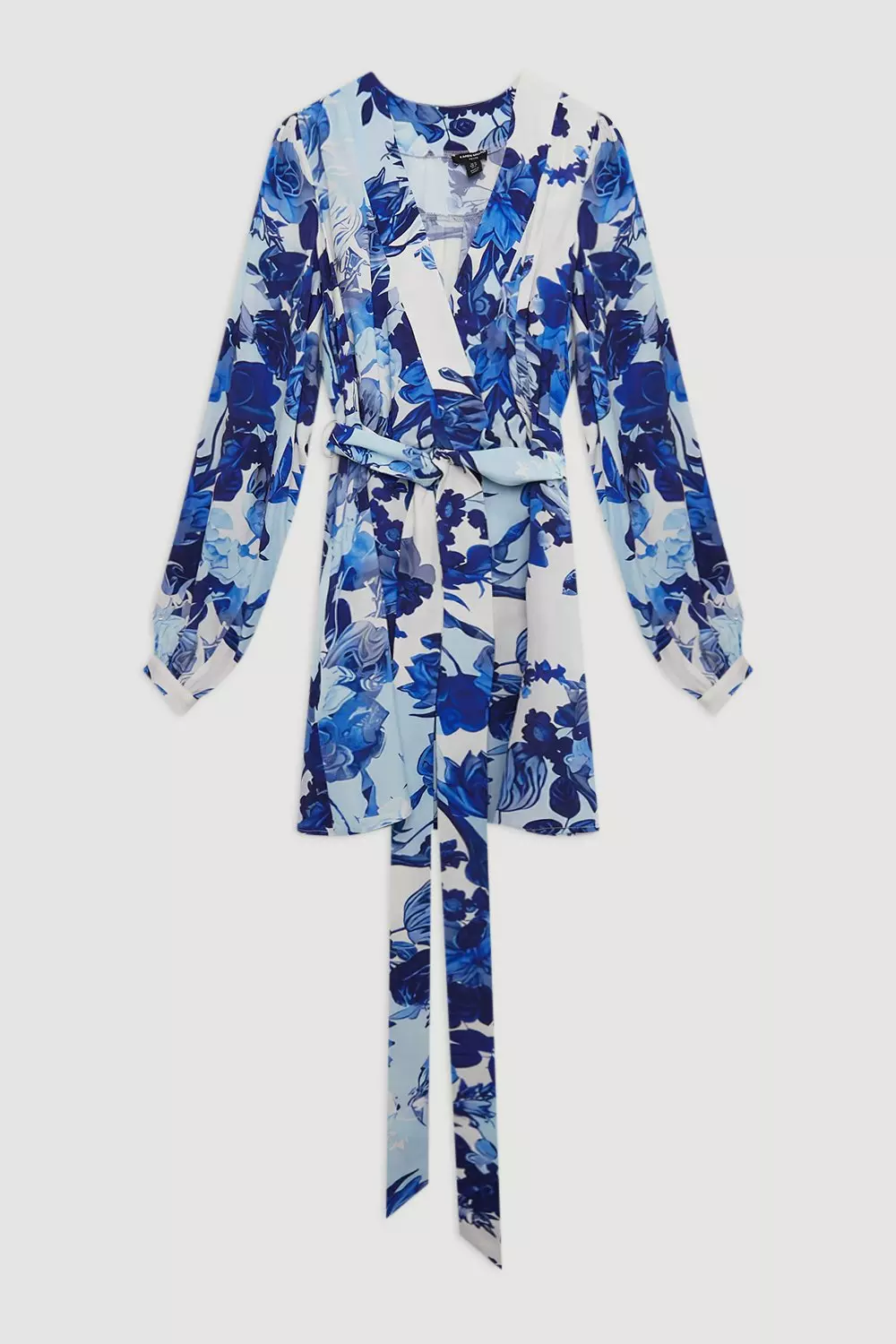 関送込【KAREN MILLEN】花柄刺繍コットンリネン織りミニドレス 先染めリネン刺繍ドレス(ワンピース) | Sybilla(シビラ