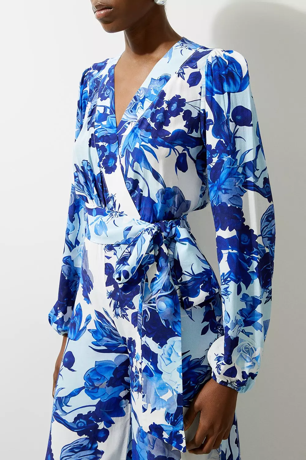 Floral Printed Morocain Woven Jumpsuit Karen Millen