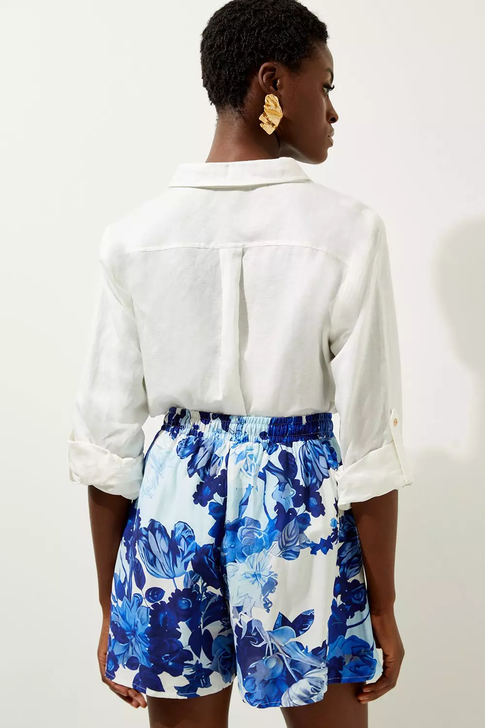 【Karen Millen】プリント コットン ボイルビーチパンツ Beach Woven Off The Shoulder Eyelet Top | Karen Millen