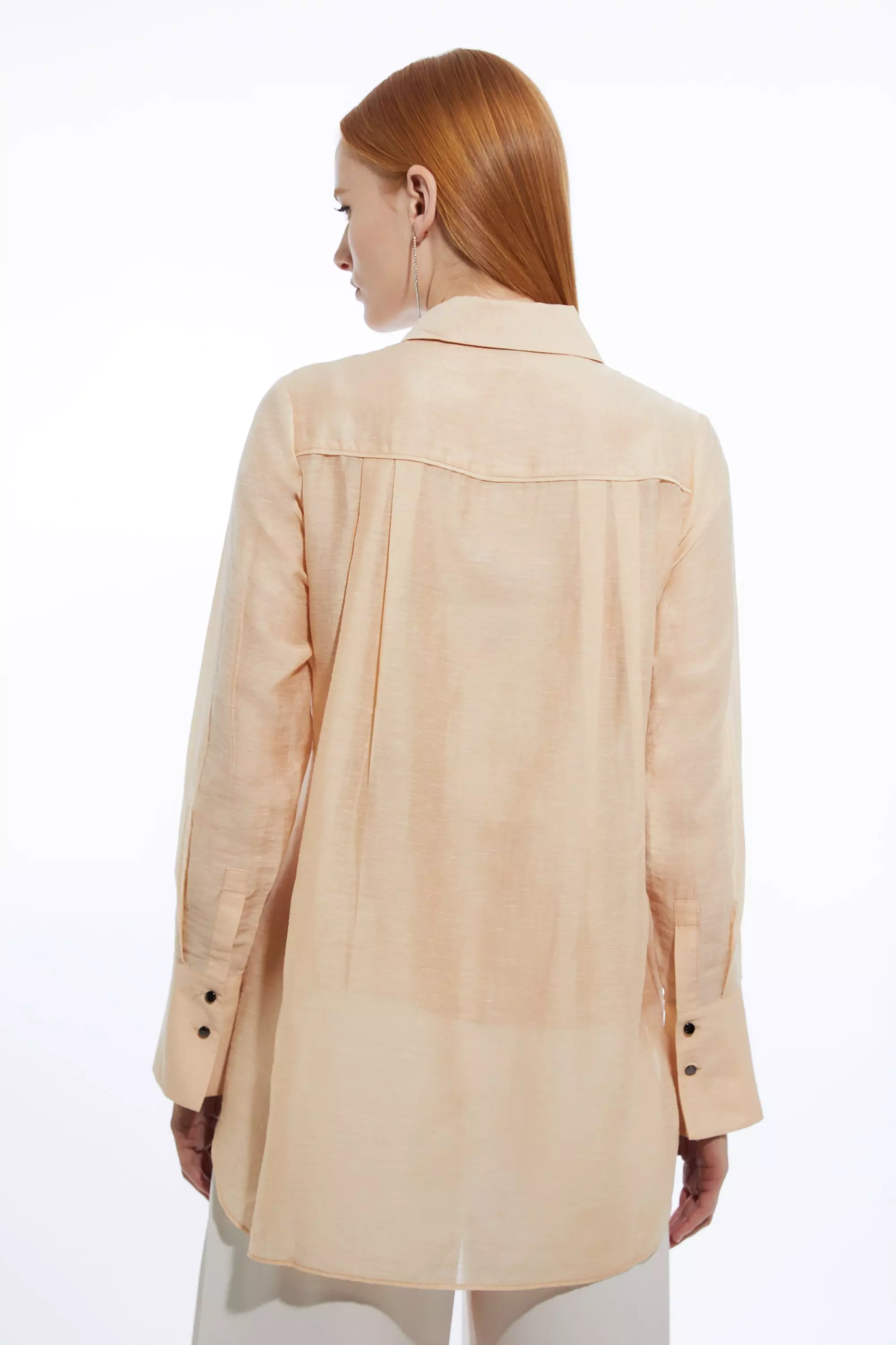 KAREN MILLEN 日本未入荷 シャツ ボタン ミディ リネン Aライン bkk22903_ivory_xl?pdp.template