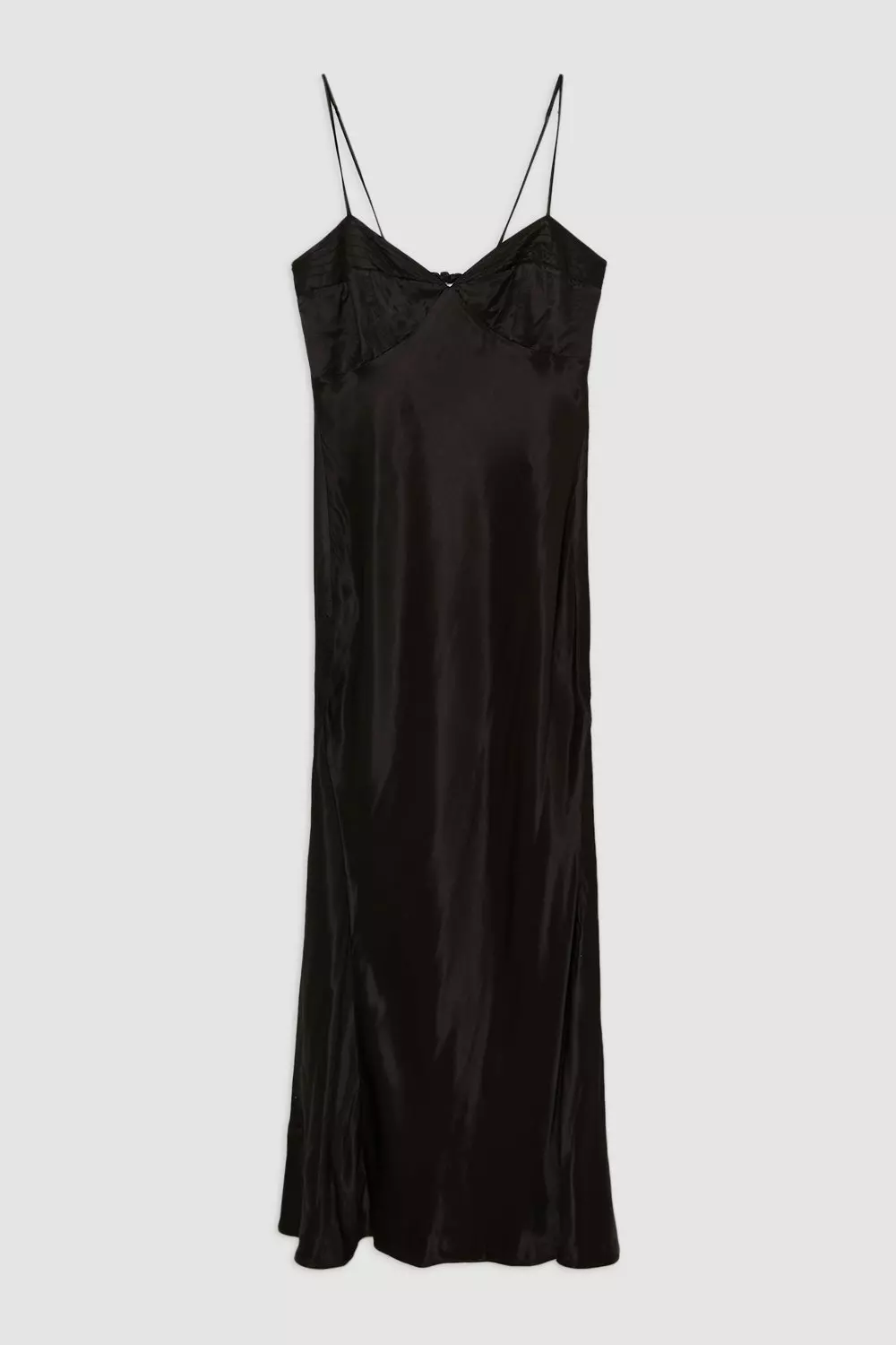 Viscose Satin Topstitch Detail Woven Slip Dress | Karen Millen