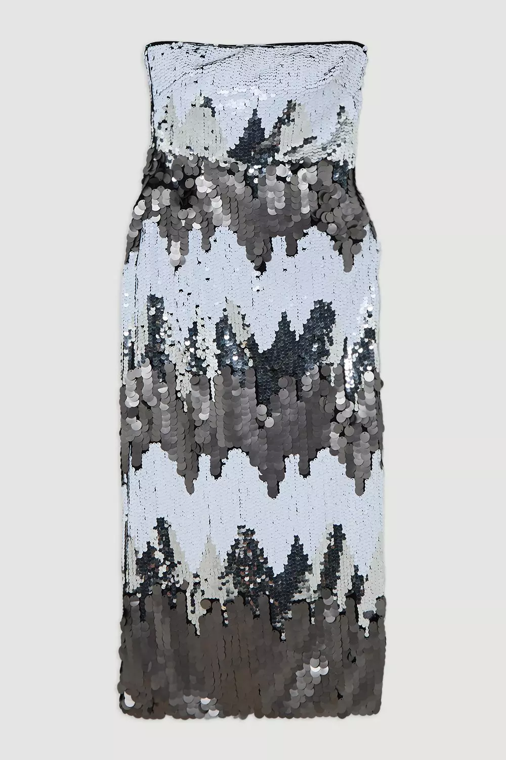 Disc Sequin Bandeau Woven Midi Dress | Karen Millen