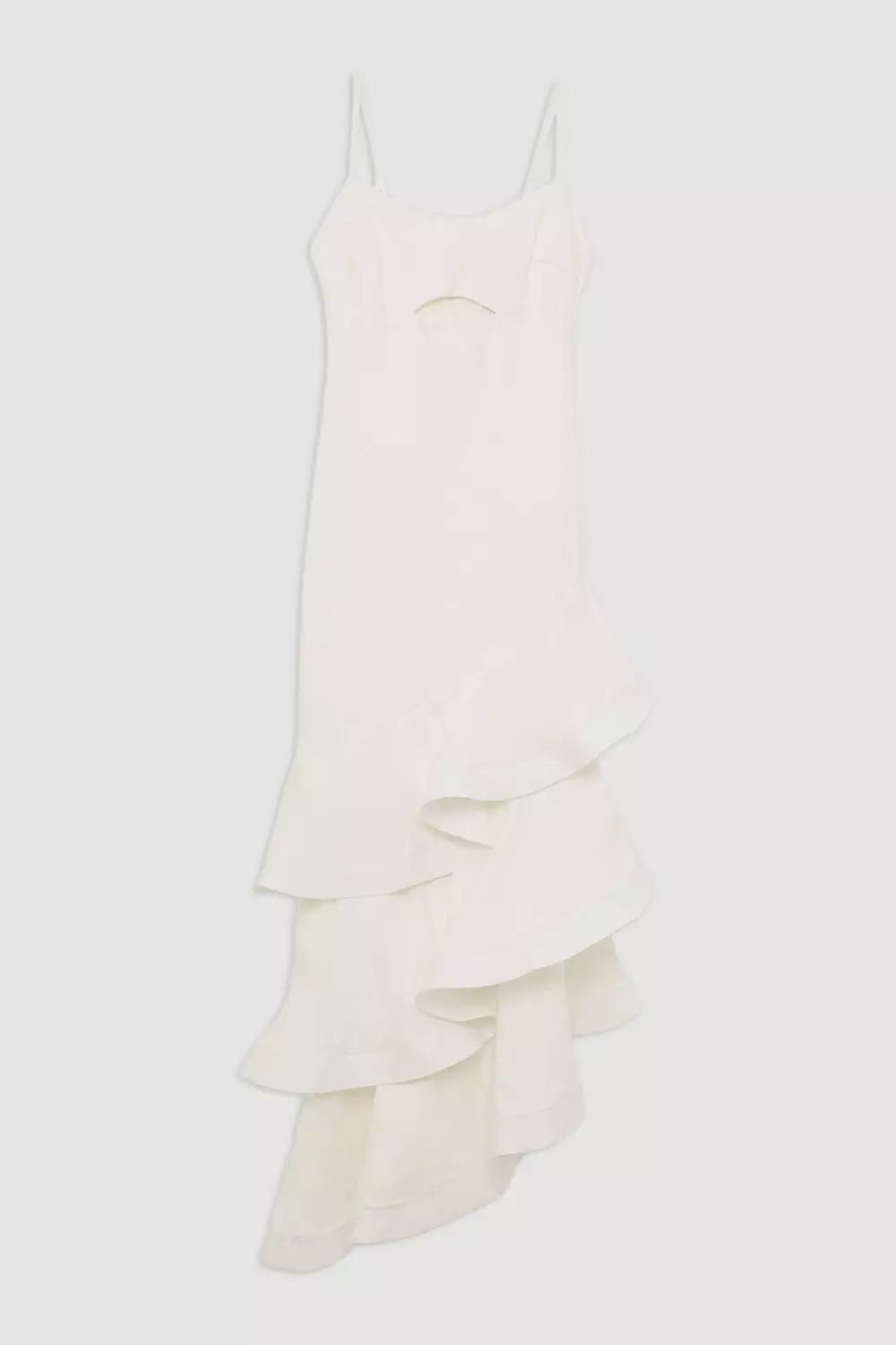 Cotton Ponte Jersey Ruffle Hem Maxi Dress | Karen Millen