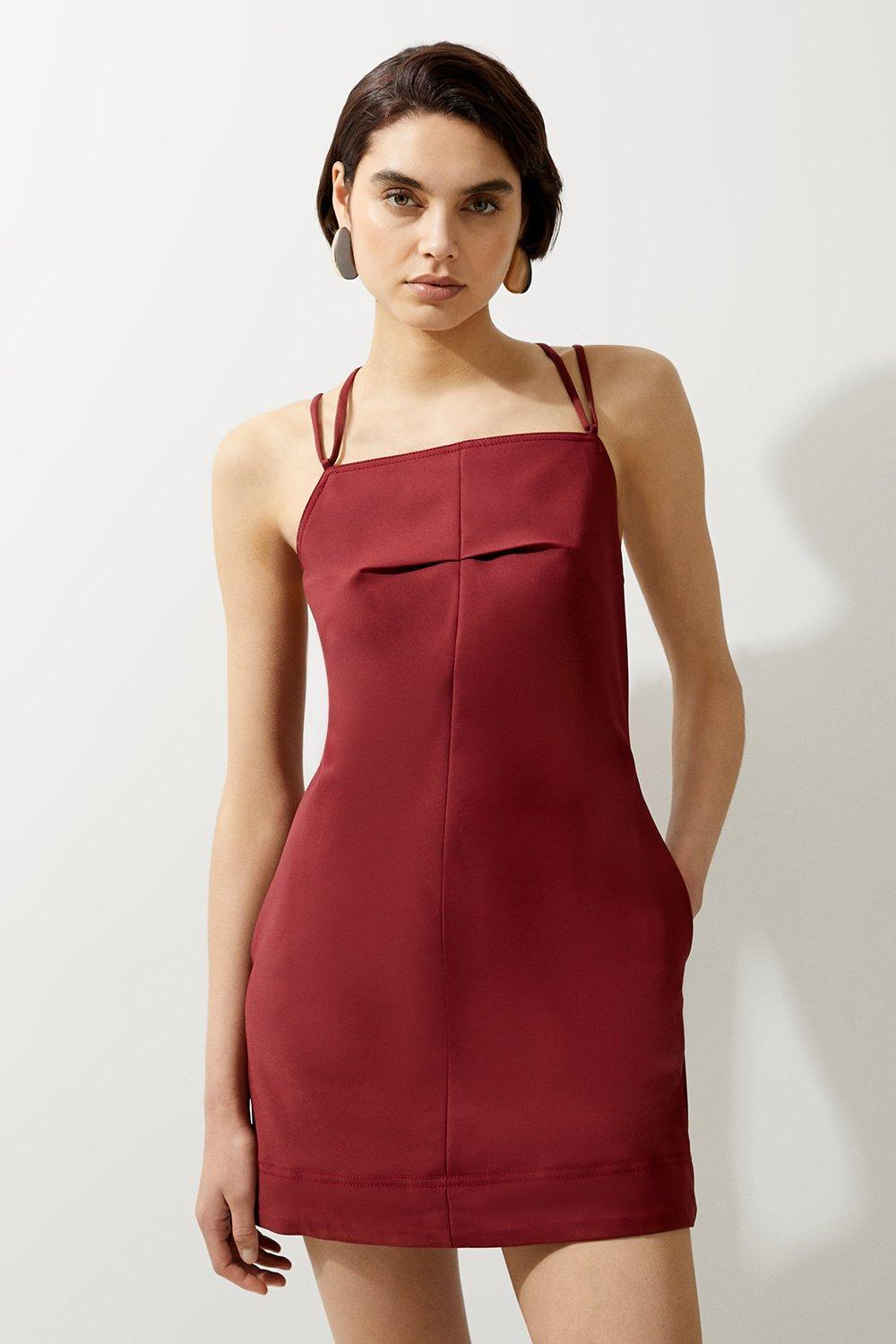 Cotton Sateen Utility Woven Pinafore Mini Dress - Discount £33