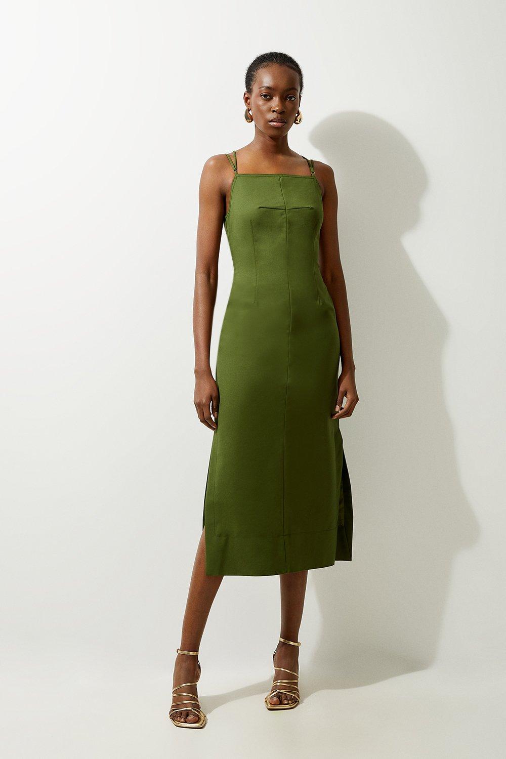 Khaki Midi Dresses Karen Millen