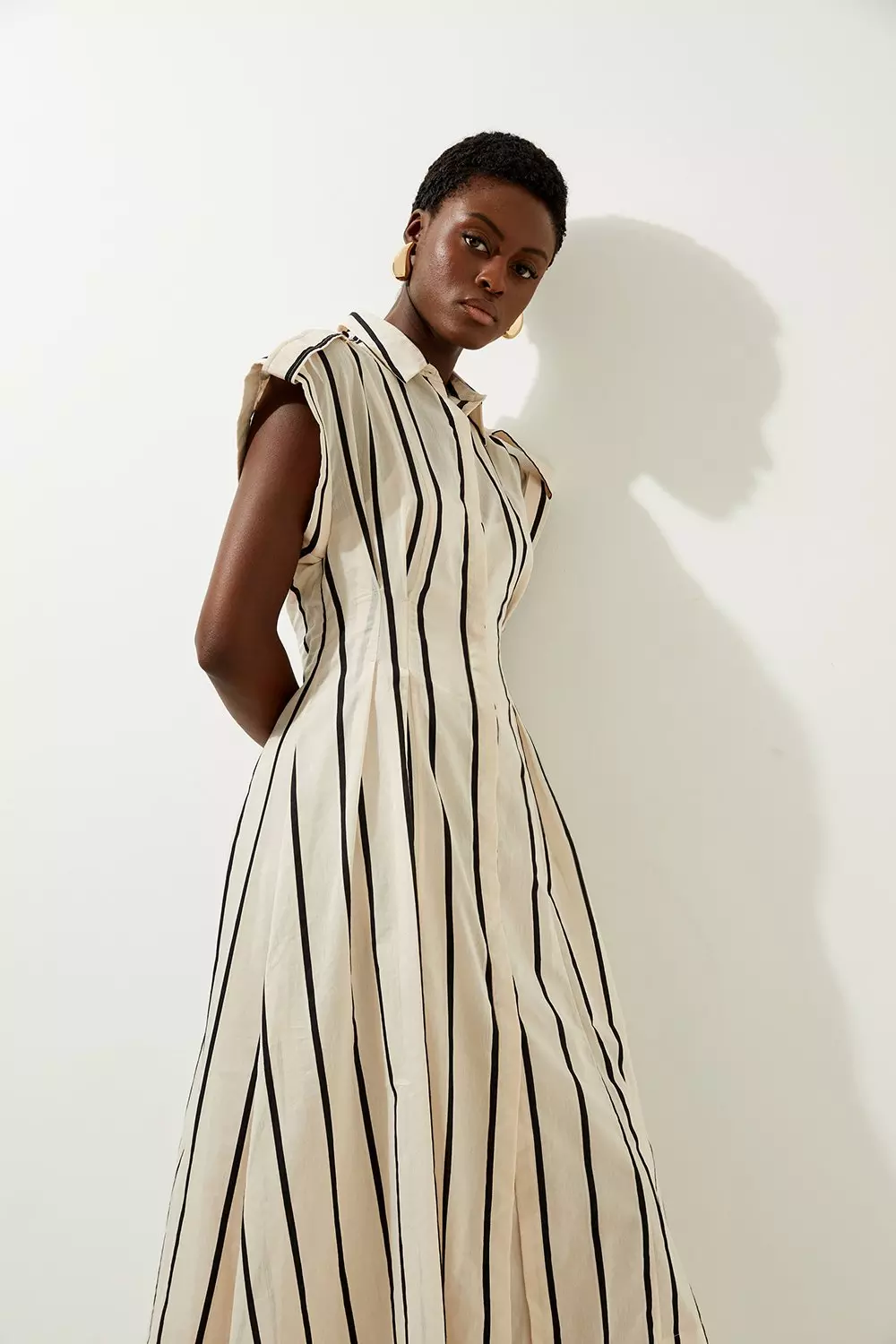 Karen millen striped shirt dress online