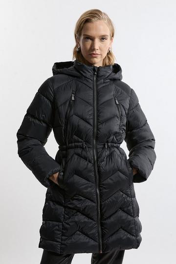 Black Petite Lightweight Packable Coat