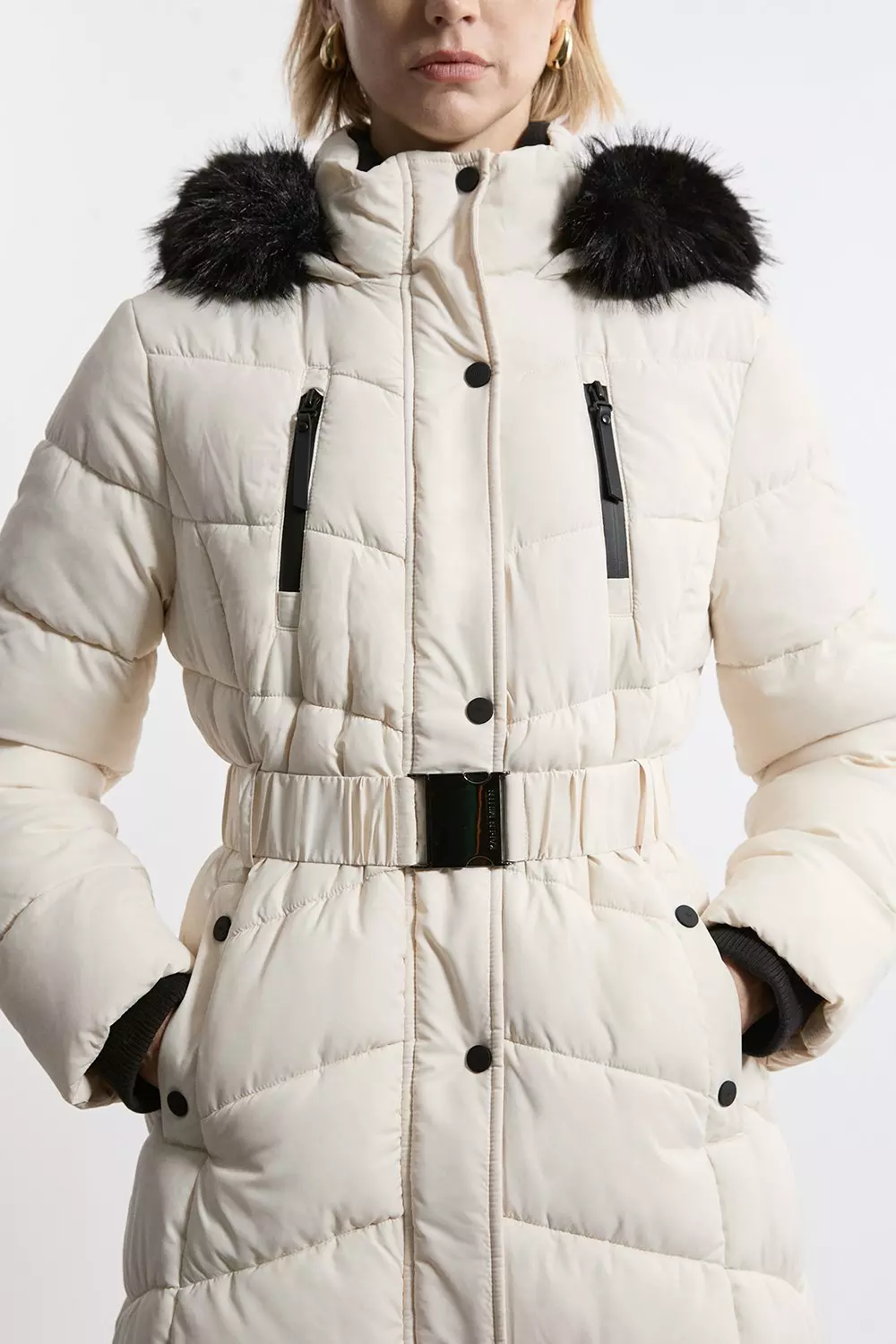 Petite puffer jacket with fur hood best sale