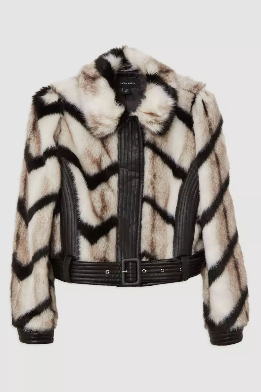 Panelled fur jacket hotsell