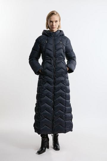 Navy Lightweight Packable Maxi Coat